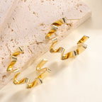Women's Drop Earrings with Wavy Design Hapa Style