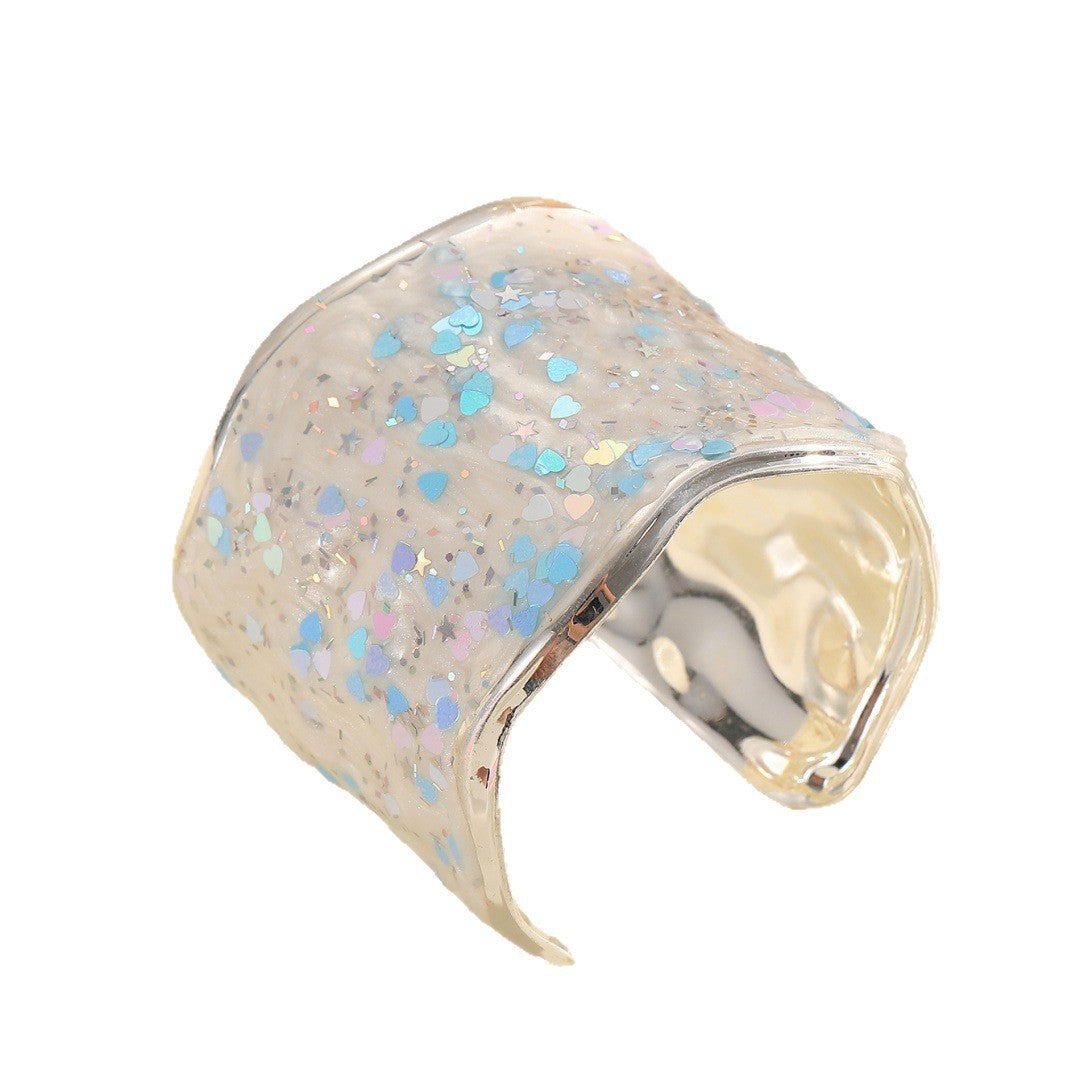Women's Glittering Ring made of high-quality Epoxy Resin Hapa Style