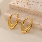 Women's Hanging Earrings with Integrated, Textured Design Hapa Style