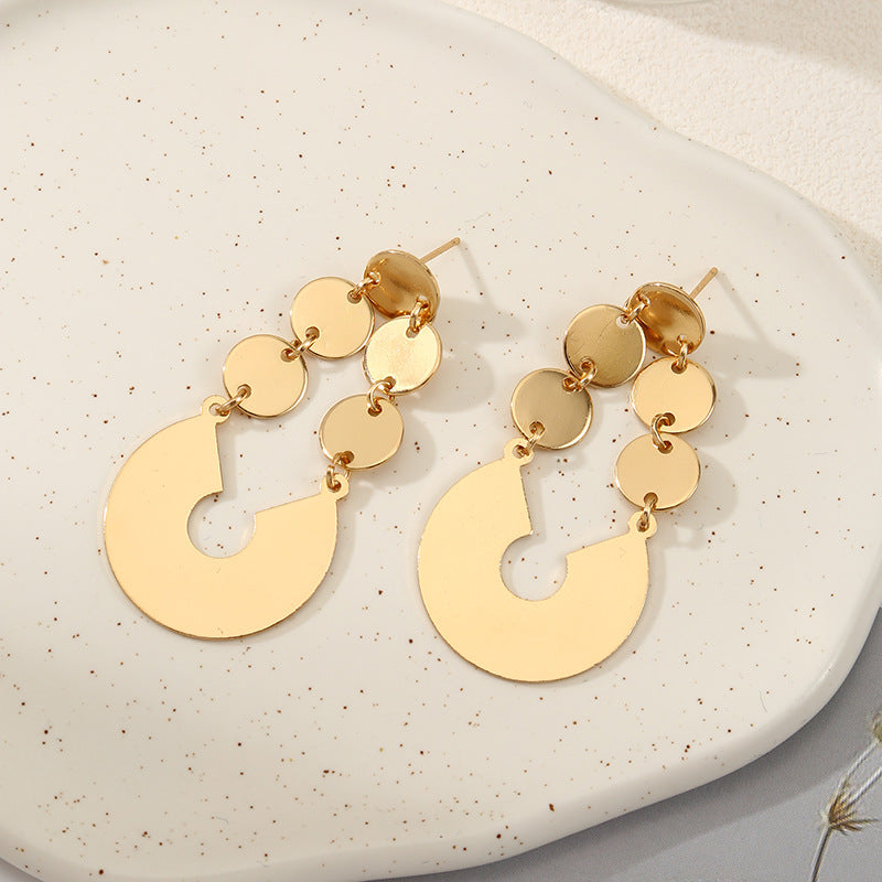 Women's elegant earrings with rustic, folded design Hapa Style