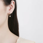Ladies earrings with sparkling crystals and high-quality gold plating Hapa Style