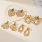 Ladies Hanging Earrings in Modern Rectangular Design Hapa Style