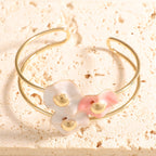 Women's bangle with elaborate floral design Hapa Style