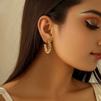 Women Hanging Earrings with Elegant Wave Design Hapa Style