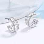 Women's stud earrings with elegant crystal and zirconia embellishment Hapa Style