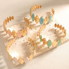 Ladies Open Bangle made of noble metal with elegant motif Hapa Style