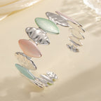 Women Open Bangle with Unique Textured Design Hapa Style