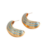 Women Hanging Earrings with Luxurious Gold and Pink Finish Hapa Style