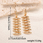 Ladies Hanging Earrings in Modern Spiral Design Hapa Style