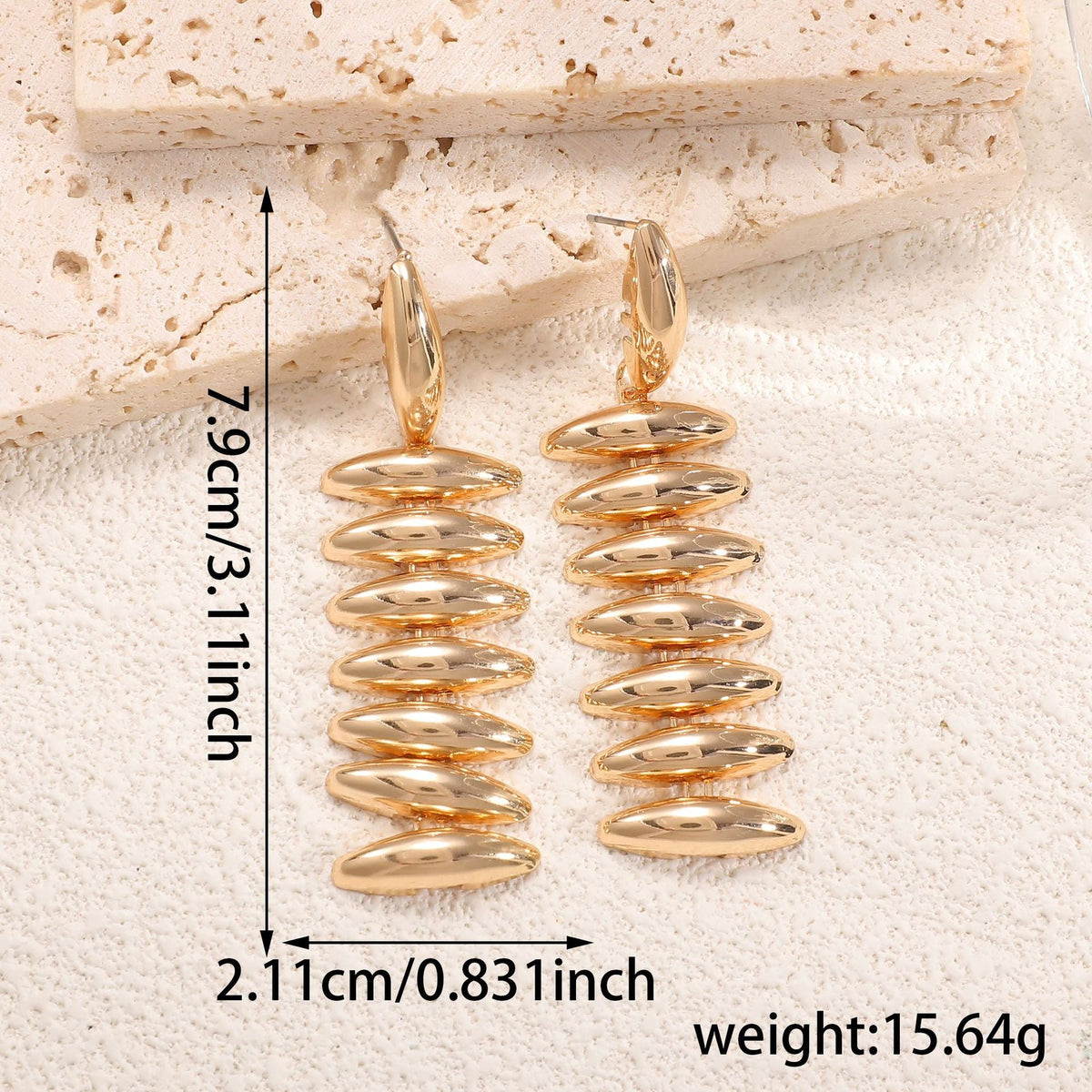 Ladies Hanging Earrings in Modern Spiral Design Hapa Style