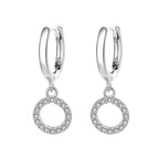 Women's earrings with sparkling circle pendant Hapa Style