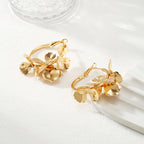 Ladies Creoles with artistic floral ornament Hapa Style