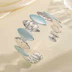 Women Open Bangle with Unique Textured Design Hapa Style