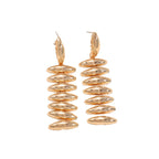 Ladies Hanging Earrings in Modern Spiral Design Hapa Style