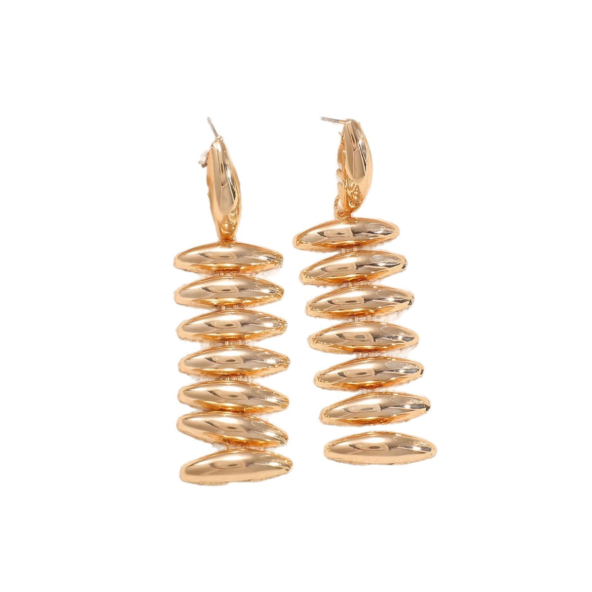 Ladies Hanging Earrings in Modern Spiral Design Hapa Style