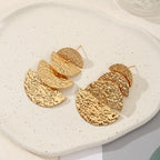 Women's elegant earrings with rustic, folded design Hapa Style