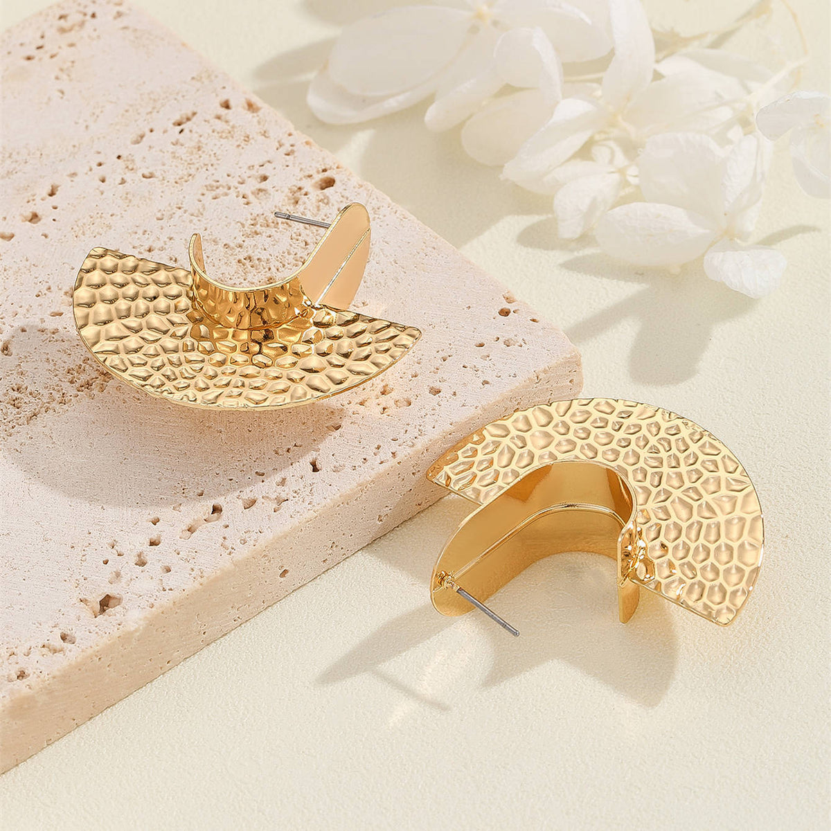 Women's Hanging Earrings with Artistic, Textured Design Hapa Style