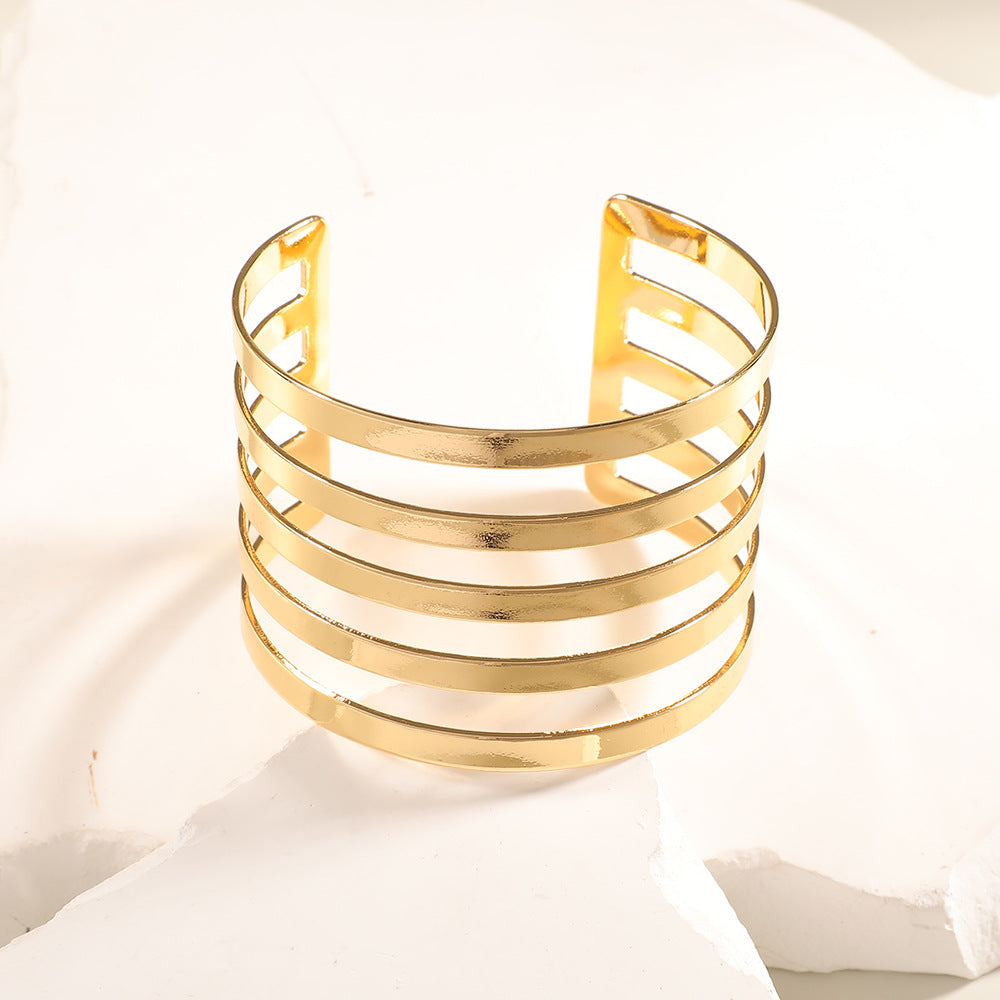 Women Open Bangle with Artistic Relief Design Hapa Style