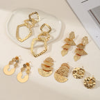 Women's elegant earrings with rustic, folded design Hapa Style