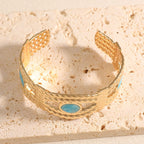 Women Open Bangle with Artistic Braiding Pattern Hapa Style