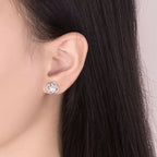 Ladies earrings with artistic pearl design and sparkling zirconia Hapa Style