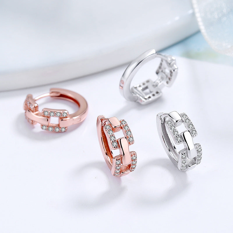 Ladies earrings with sparkling zirconia and modern design Hapa Style