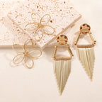 Ladies Hanging Earrings in Artistic Flower Design Hapa Style