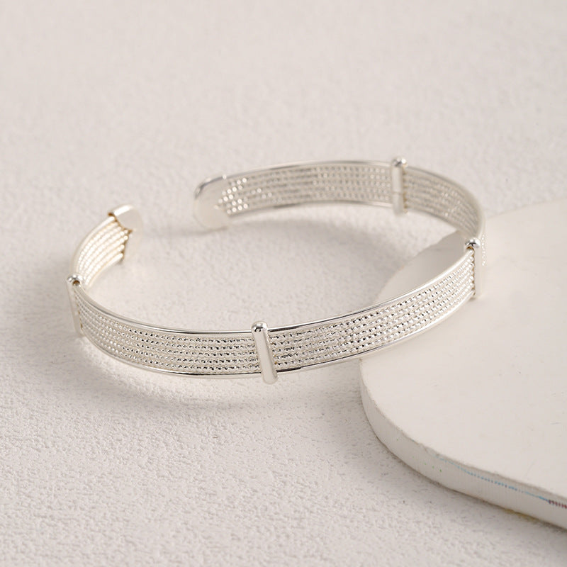 Ladies Open Bangle with Elegant Structure Design Hapa Style