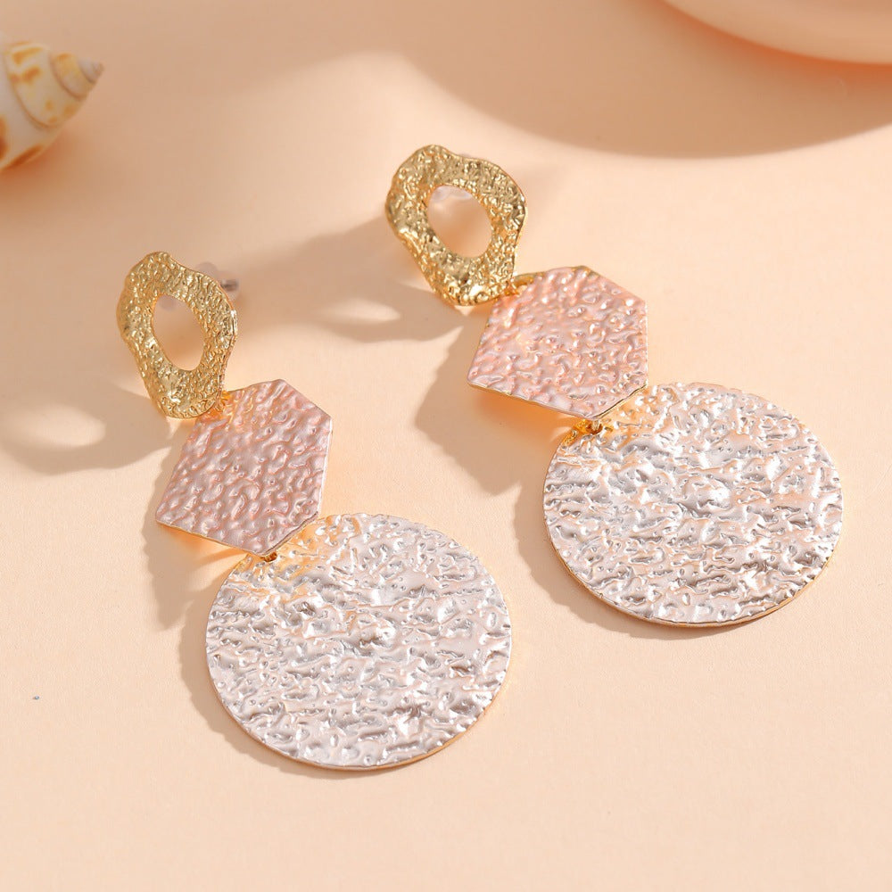 Women's Hanging Earrings with Modern Geometric Design Hapa Style