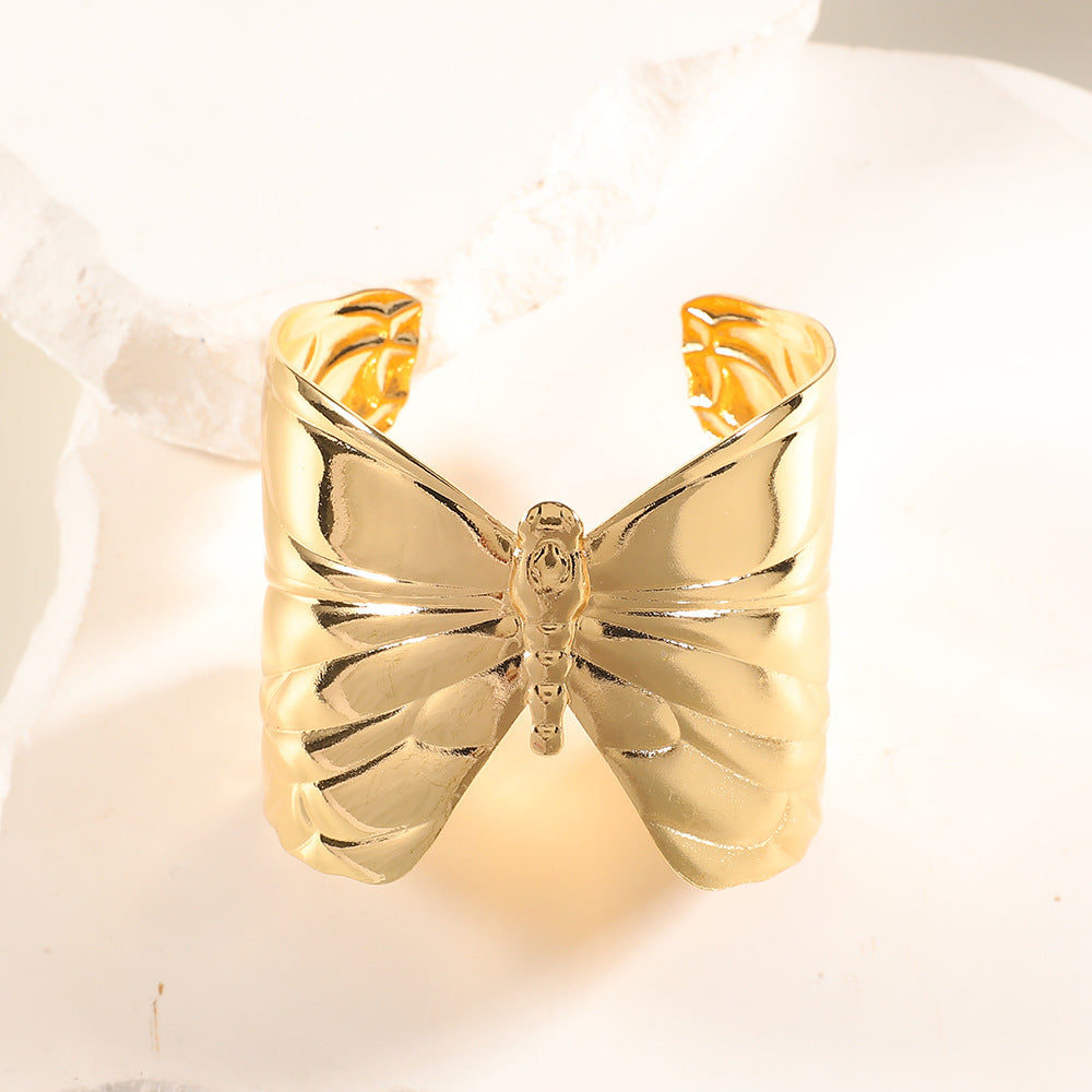 Women Open Bangle with Artistic Relief Design Hapa Style