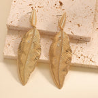 Women's Hanging Earrings in Elegant Leaf Design Hapa Style