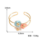 Women's bangle with elaborate floral design Hapa Style
