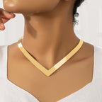 Women Choker Necklace with Modern V Design Hapa Style