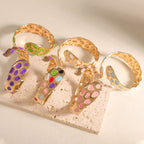 Ladies Open Bangle in Elegant Snake Design Hapa Style