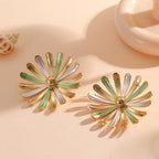 Women’s Flower Earrings in Modern 3D Design Hapa Style