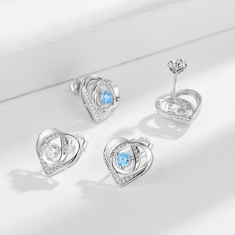 Women's earrings in elegant heart design with sparkling zirconia Hapa Style
