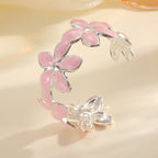 Ladies Open Bangle with Artistic Flower Design Hapa Style