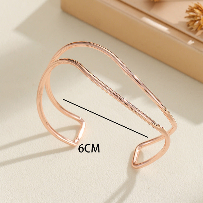 Women Open Bracelet with Curved Design Hapa Style