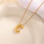 Women's necklace with curved letter pendant Hapa Style