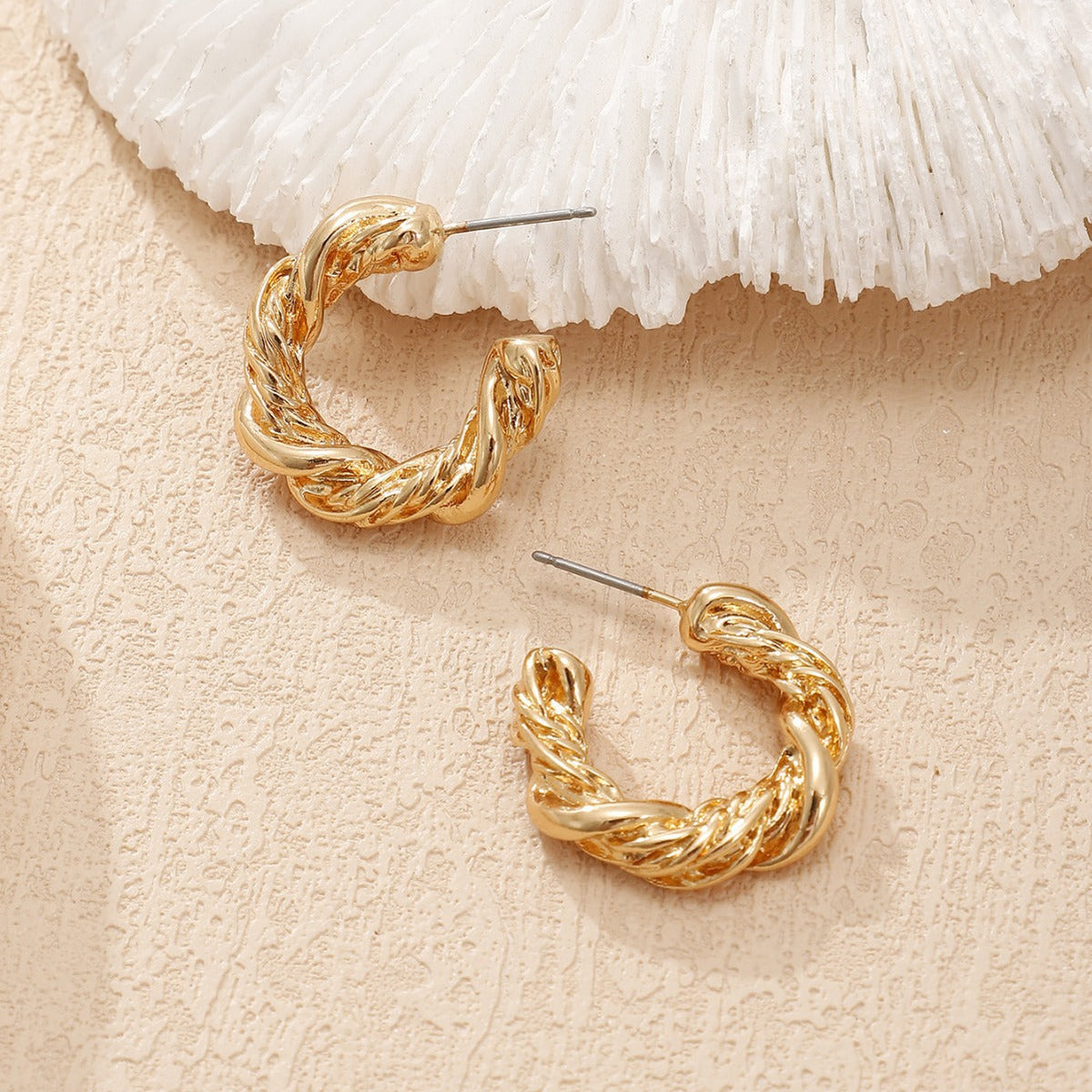 Women High-Quality Earrings with Braided Design Hapa Style