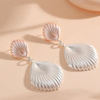 Ladies Hanging Earrings in Elegant Shell Design Hapa Style