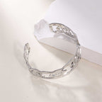 Women's Open Bangle in Modern Bamboo Design Hapa Style