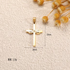 Ladies cross pendant with heart-shaped design and sparkling accents Hapa Style