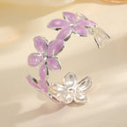 Ladies Open Bangle with Artistic Flower Design Hapa Style
