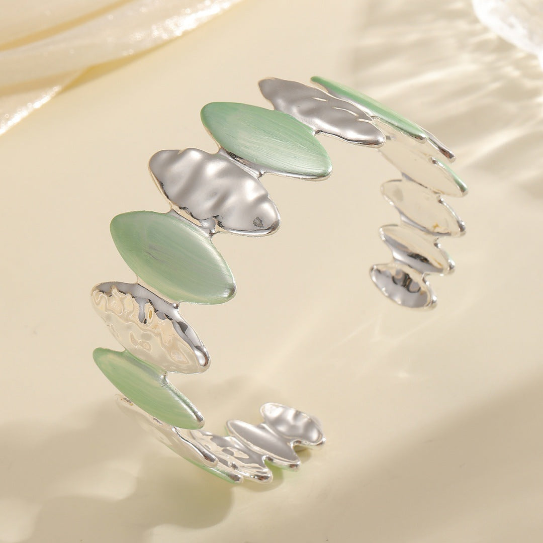 Women Open Bangle with Unique Textured Design Hapa Style