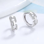Ladies earrings with sparkling zirconia and modern design Hapa Style
