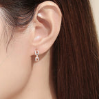 Ladies earrings with sparkling zirconia and modern design Hapa Style