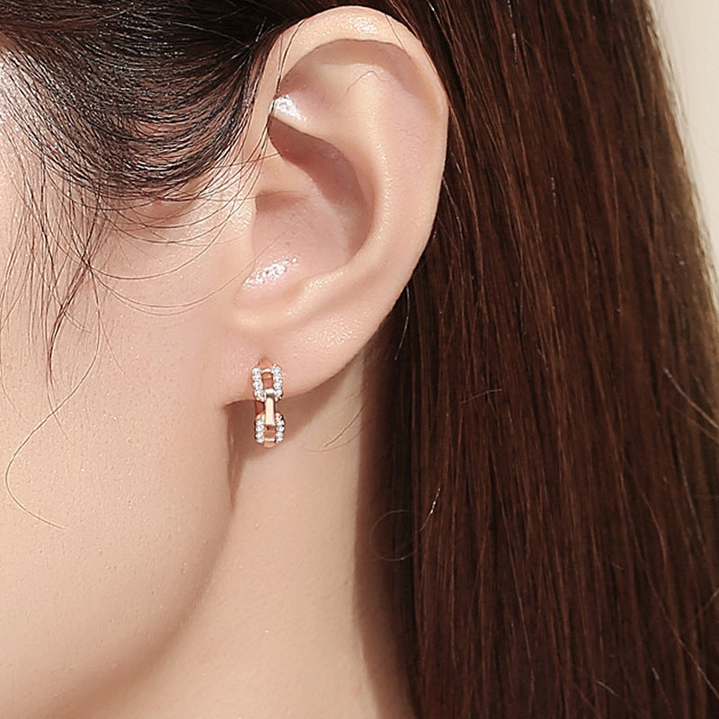 Ladies earrings with sparkling zirconia and modern design Hapa Style