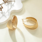 Women's Hanging Earrings in Elegant Wave Pattern Hapa Style