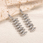 Ladies Hanging Earrings in Modern Spiral Design Hapa Style